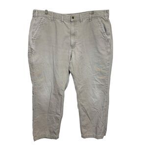 Carhartt Rugged Flex Relaxed Fit Canvas Pants Men's 44x30 Khaki Work Utility